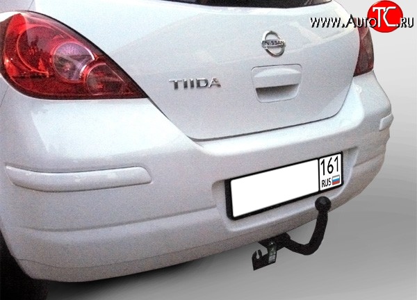 6 999 р. Фаркоп (хетчбек) Лидер Плюс  Nissan Tiida  1 хэтчбек (2010-2014) (Без электропакета)  с доставкой в г. Калуга