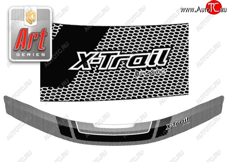 2 399 р. Дефлектор капота CA-Plastiс  Nissan X-trail  3 T32 (2013-2022) (Серия Art графит)  с доставкой в г. Калуга