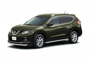 25 699 р. Защита порогов вогнутая из трубы Ø63 Petroil Tuning Nissan X-trail 3 T32 рестайлинг (2017-2022) (Нержавеющая полированная сталь)  с доставкой в г. Калуга. Увеличить фотографию 2