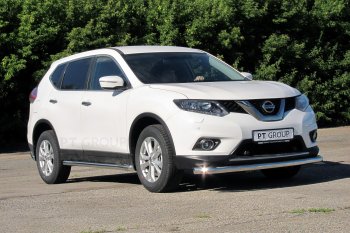 25 699 р. Защита порогов вогнутая из трубы Ø63 Petroil Tuning Nissan X-trail 3 T32 рестайлинг (2017-2022) (Нержавеющая полированная сталь)  с доставкой в г. Калуга. Увеличить фотографию 3