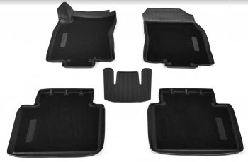 Комплект комбинированых ковриков в салон с повышенной износостойкостью Unidec (полиуретан, текстиль) Nissan X-trail 3 T32 рестайлинг (2017-2022)  (Черный)