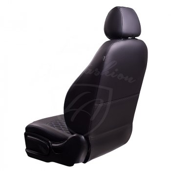 9 249 р. Чехлы для сидений Lord Autofashion Турин Ромб (экокожа)  Nissan X-trail  3 T32 (2013-2022) (Черный, вставка черная, строчка синяя)  с доставкой в г. Калуга. Увеличить фотографию 2
