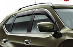 2 499 р. Комплект дефлекторов окон SkyLine (хром молдинг)  Nissan X-trail  3 T32 (2017-2022)  с доставкой в г. Калуга. Увеличить фотографию 1