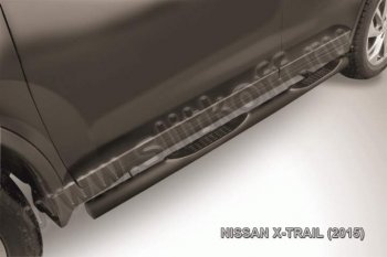 9 749 р. Защита порогов Slitkoff  Nissan X-trail  3 T32 (2017-2022) (Цвет: серебристый)  с доставкой в г. Калуга. Увеличить фотографию 1