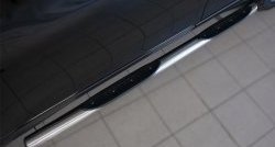 17 399 р. Защита порогов с пластиковыми вставками для ног из круглой трубы диаметром 76 мм Russtal  Nissan X-trail  3 T32 (2017-2022) (Защита порогов с со скосами на торцах (вариант 1))  с доставкой в г. Калуга. Увеличить фотографию 8