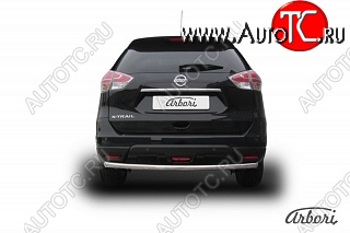 4 499 р. Защита заднего бампера Arbori (нержавейка, 1 труба d57 mm). Nissan X-trail 3 T32 рестайлинг (2017-2022)  с доставкой в г. Калуга