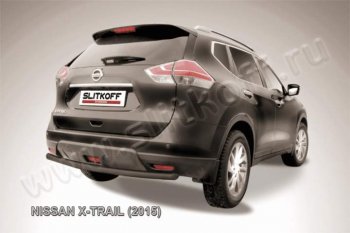 5 999 р. Защита задняя Slitkoff  Nissan X-trail  3 T32 (2017-2022) (Цвет: серебристый)  с доставкой в г. Калуга. Увеличить фотографию 1