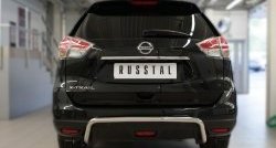 11 449 р. Защита заднего бампера (Ø42 мм волна, нержавейка) Russtal  Nissan X-trail  3 T32 (2017-2022)  с доставкой в г. Калуга. Увеличить фотографию 1