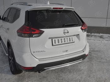 1 649 р. Защитная накладка заднего бампера Russtal Nissan X-trail 3 T32 рестайлинг (2017-2022) (Зеркальная поверхность)  с доставкой в г. Калуга. Увеличить фотографию 2