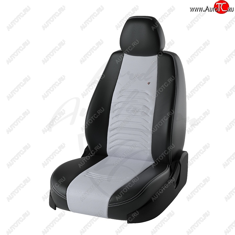 7 799 р. Чехлы для сидений Lord Autofashion Денвер (экокожа)  Nissan X-trail  3 T32 (2017-2022) (Чёрный, вставка белая)  с доставкой в г. Калуга