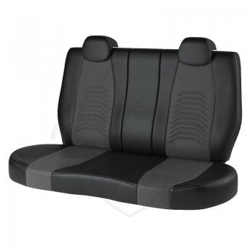 7 699 р. Чехлы для сидений Lord Autofashion Денвер (экокожа) Nissan X-trail 3 T32 рестайлинг (2017-2022) (Чёрный, вставка серая)  с доставкой в г. Калуга. Увеличить фотографию 2