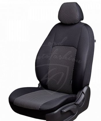 Чехлы для сидений Lord Autofashion Дублин (жаккард) Nissan X-trail 2 T31 дорестайлинг (2007-2011)  (Черный, вставка Прямоугольник черный)