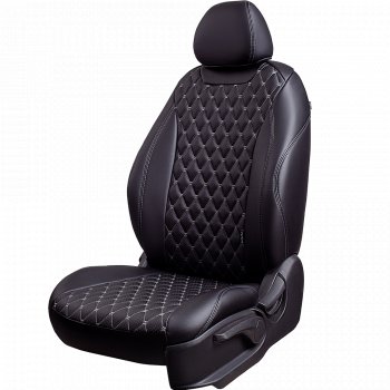 Чехлы для сидений Байрон (экокожа, спинка и сиденья 60/40, 2 П- и 1 Г-образных подголовника) Nissan (Нисан) X-trail (Х-трейл)  2 T31 (2007-2011) 2 T31 дорестайлинг