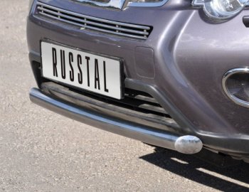 13 549 р. Защита переднего бампера (Ø76 мм, нержавейка) Russtal  Nissan X-trail  2 T31 (2010-2015)  с доставкой в г. Калуга. Увеличить фотографию 1