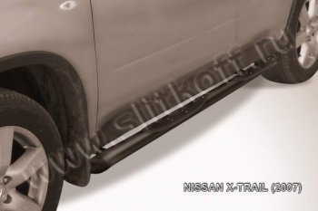 8 499 р. Пороги d76 с проступями со скосами  Nissan X-trail  2 T31 (2007-2011) (Цвет: серебристый)  с доставкой в г. Калуга. Увеличить фотографию 1