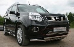 4 769 р. Декоративная вставка воздухозаборника Novline (d16 мм, нижняя) Nissan X-trail 2 T31 рестайлинг (2010-2015)  с доставкой в г. Калуга. Увеличить фотографию 1