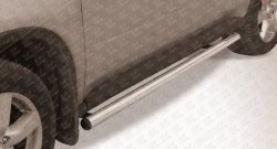 10 999 р. Защита порогов из круглой трубы диаметром 57 мм Slitkoff  Nissan X-trail  2 T31 (2010-2015) (Цвет: нержавеющая полированная сталь)  с доставкой в г. Калуга. Увеличить фотографию 1
