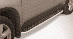 13 549 р. Широкая защита порогов из трубы диаметром 42 мм Slitkoff  Nissan X-trail  2 T31 (2010-2015) (Цвет: нержавеющая полированная сталь)  с доставкой в г. Калуга. Увеличить фотографию 1