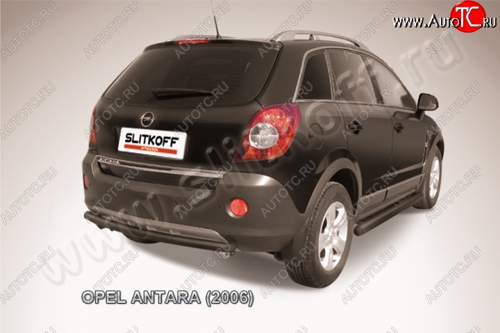 5 449 р. Защита задняя Slitkoff  Opel Antara (2006-2010) (Цвет: серебристый)  с доставкой в г. Калуга