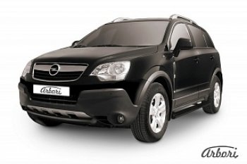 5 399 р. Защита переднего бампера Arbori (низкая, черная, 1 труба d57 mm). Opel Antara (2006-2010)  с доставкой в г. Калуга. Увеличить фотографию 1