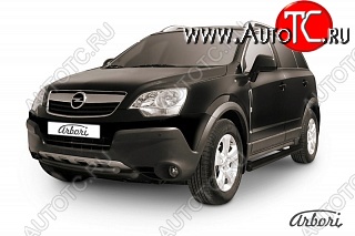 7 703 р. Защита переднего бампера Arbori (черная, 2 трубы d57 и 57 mm) Opel Antara (2006-2010)  с доставкой в г. Калуга