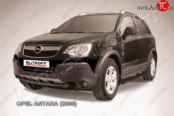 3 589 р. Защита переднего бампер Slitkoff  Opel Antara (2006-2010) (Цвет: серебристый)  с доставкой в г. Калуга