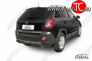 5 399 р. Защита заднего бампера Arbori (черная, 1 труба d57 mm). Opel Antara (2006-2010)  с доставкой в г. Калуга