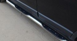 18 799 р. Защита порогов с пластиковыми вставками для ног из круглой трубы диаметром 76 мм Russtal  Opel Antara (2010-2015) (Защита порогов с со скосами на торцах (вариант 1))  с доставкой в г. Калуга. Увеличить фотографию 2