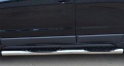 18 799 р. Защита порогов с пластиковыми вставками для ног из круглой трубы диаметром 76 мм Russtal  Opel Antara (2010-2015) (Защита порогов с со скосами на торцах (вариант 1))  с доставкой в г. Калуга. Увеличить фотографию 5