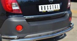 17 449 р. Защита заднего бампера (2 трубы Ø63 и 42 мм с уголками, нержавейка) Russtal Opel Antara рестайлинг (2010-2015)  с доставкой в г. Калуга. Увеличить фотографию 2