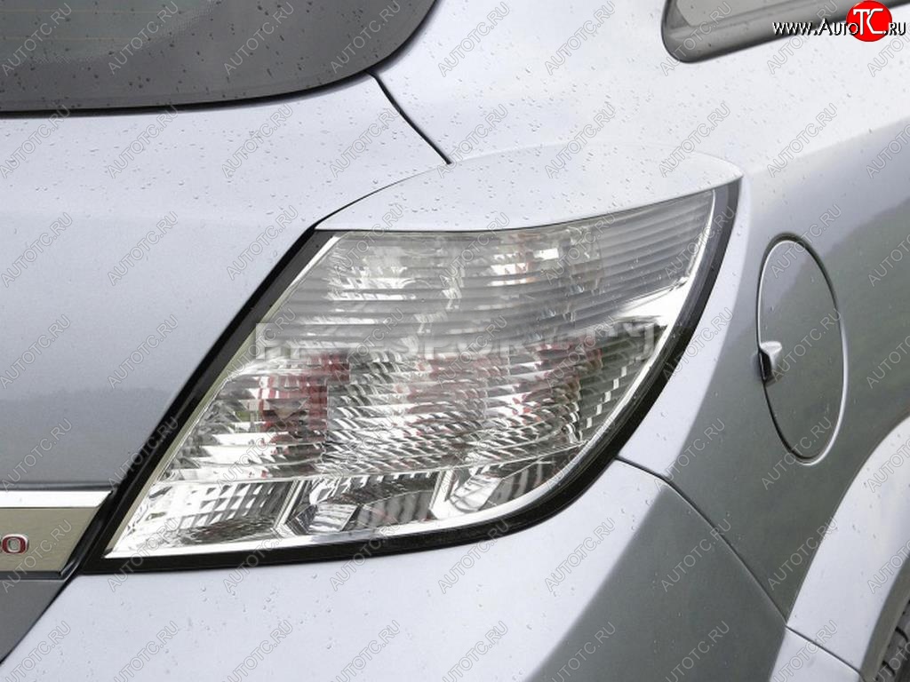 999 р. Реснички на фонари Tuning-Sport  Opel Astra  H GTC (2004-2009) (Неокрашенные)  с доставкой в г. Калуга