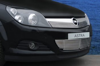 Декоративный элемент воздухозаборника Souz96 3D хром Opel Astra H хэтчбек 5дв рестайлинг (2007-2015)