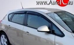 Дефлекторы окон (ветровики) Novline 4 шт. (седан / хетчбек) Opel Astra J хэтчбек 5 дв. дорестайлинг (2009-2012)