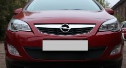 1 469 р. Сетка на бампер Russtal (черная) Opel Astra J хэтчбек 5 дв. дорестайлинг (2009-2012)  с доставкой в г. Калуга. Увеличить фотографию 3