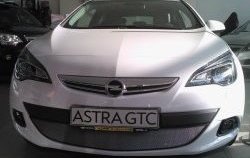 1 539 р. Сетка на бампер GTC Russtal (хром)  Opel Astra  J (2009-2012)  с доставкой в г. Калуга. Увеличить фотографию 1
