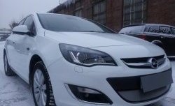 1 539 р. Сетка на бампер Russtal (хром)  Opel Astra  J (2012-2017)  с доставкой в г. Калуга. Увеличить фотографию 2