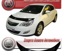 2 079 р. Дефлектор капота CA Plastic  Opel Astra  J GTC (2011-2018) (Classic черный, Без надписи)  с доставкой в г. Калуга. Увеличить фотографию 1