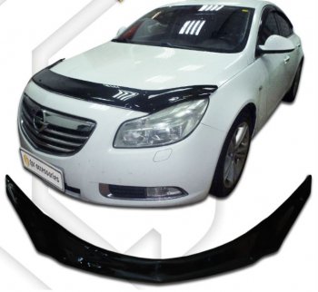 2 799 р. Дефлектор капота CA-Plastic Opel Insignia A дорестайлинг седан (2008-2013) (Classic черный, Без надписи)  с доставкой в г. Калуга. Увеличить фотографию 1