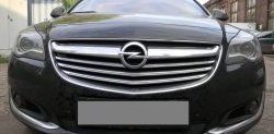 1 469 р. Сетка на бампер (рестайлинг) Russtal (черная)  Opel Insignia  A (2008-2017)  с доставкой в г. Калуга. Увеличить фотографию 1