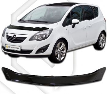 2 079 р. Дефлектор капота CA-Plastic  Opel Meriva  B (2010-2013) (Classic черный, Без надписи)  с доставкой в г. Калуга. Увеличить фотографию 1