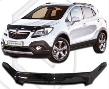 2 349 р. Дефлектор капота CA-Plastic  Opel Mokka (2012-2016) (Classic черный, Без надписи)  с доставкой в г. Калуга. Увеличить фотографию 1