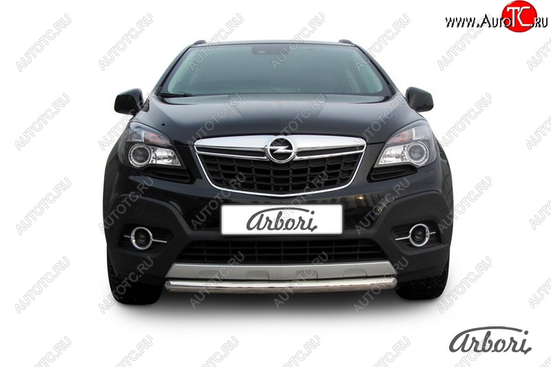 11 159 р. Защита переднего бампера Arbori (короткая, нержавейка, 1 труба d57 mm). Opel Mokka  дорестайлинг (2012-2016)  с доставкой в г. Калуга