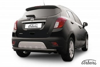 Защита заднего бампера Arbori (черная, 1 труба d57 mm). Opel Mokka  дорестайлинг (2012-2016)