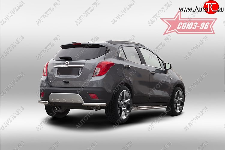 10 574 р. Защита заднего бампера из боковых уголков Souz-96 (d60) Opel Mokka  дорестайлинг (2012-2016)  с доставкой в г. Калуга