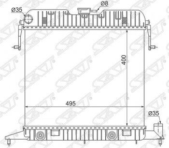 10 449 р. Радиатор двигателя (пластинчатый, 1.8/2.0, АКПП) SAT  Opel Omega  A (1986-1994) седан, универсал  с доставкой в г. Калуга. Увеличить фотографию 1