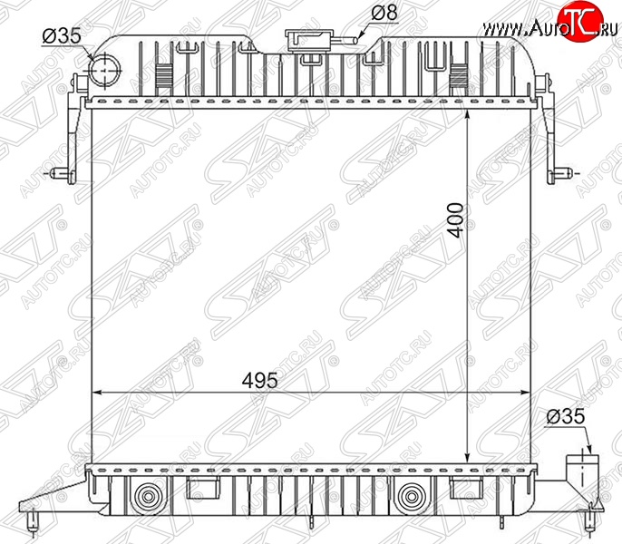 10 449 р. Радиатор двигателя (пластинчатый, 1.8/2.0, АКПП) SAT  Opel Omega  A (1986-1994) седан, универсал  с доставкой в г. Калуга