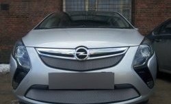 1 539 р. Нижняя сетка на бампер Russtal (хром)  Opel Zafira  С (2011-2016)  с доставкой в г. Калуга. Увеличить фотографию 2