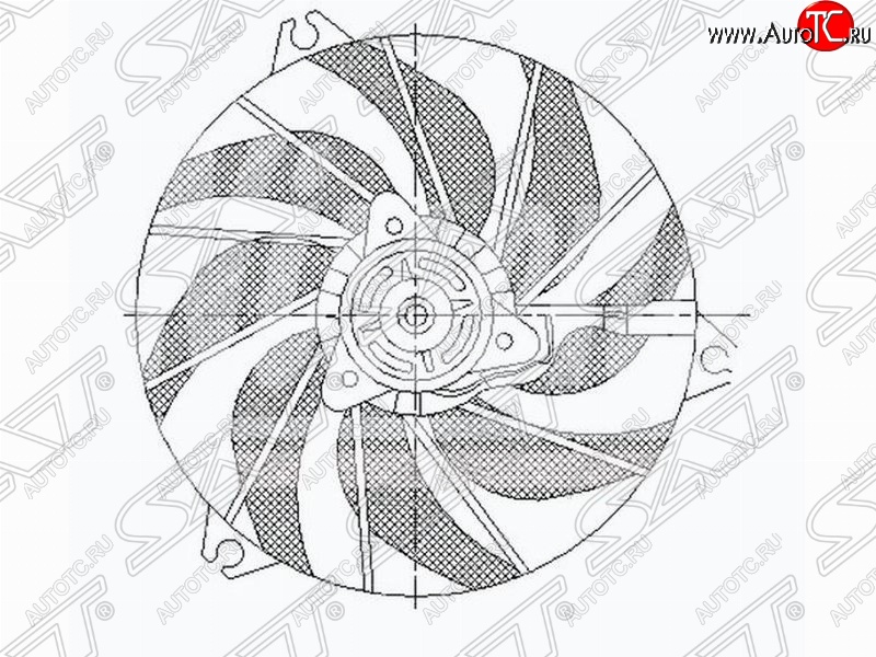 4 299 р. Диффузор радиатора в сборе SAT  Peugeot 206 ( хэтчбэк 5 дв.,  хэтчбэк 3 дв.) (1998-2003)  с доставкой в г. Калуга