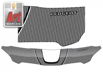 2 499 р. Дефлектор капота CA-Plastiс  Peugeot 301 (2012-2017) (Серия Art графит)  с доставкой в г. Калуга. Увеличить фотографию 1