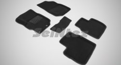 Износостойкие коврики в салон SeiNtex Premium 3D 4 шт. (ворсовые, черные) Peugeot 301 (2012-2017)
